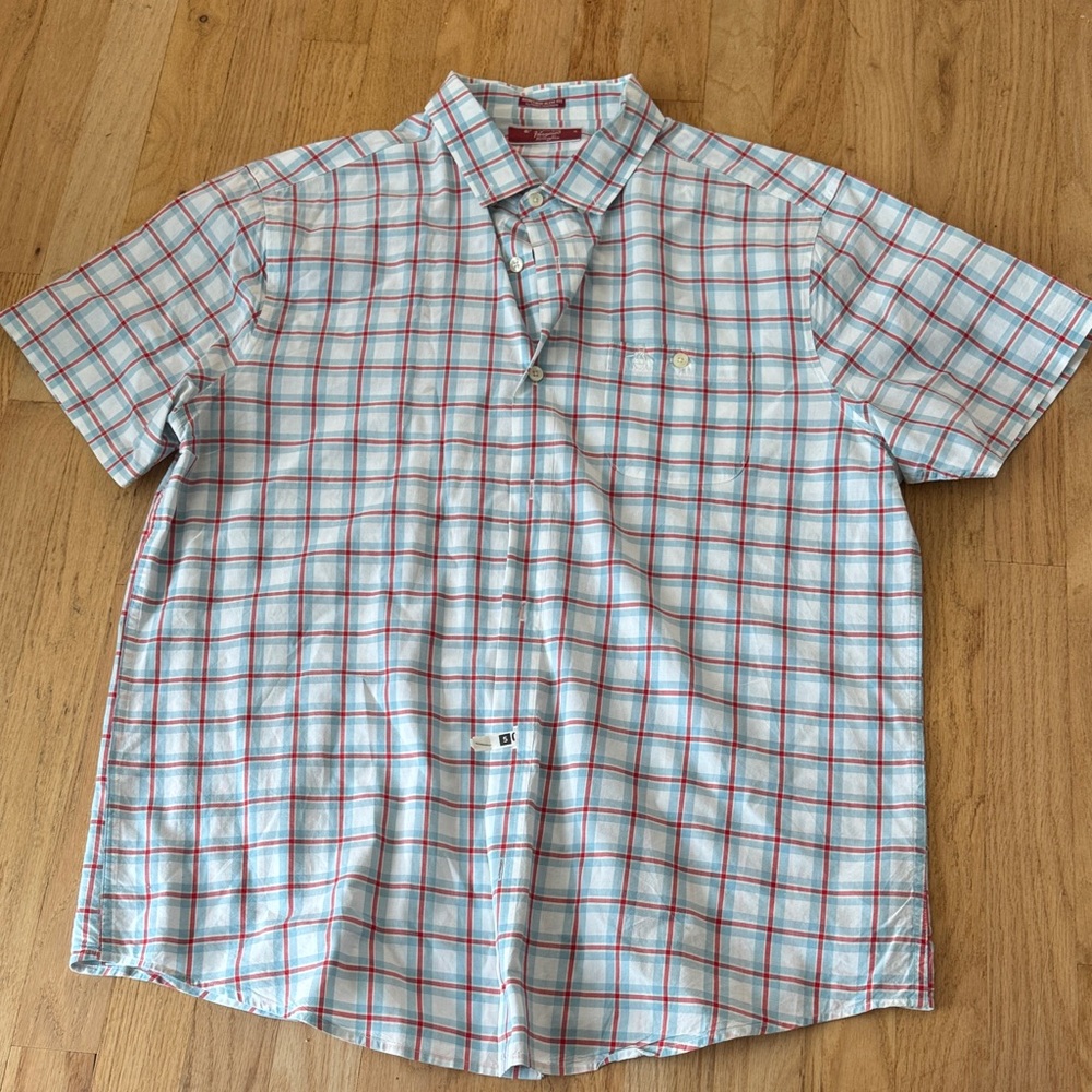Original Penguin Red and White Plaid Button Down Shirt excellent condition